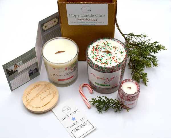 FREE Trial of Candle Club + $25 Gift Card + Sprinkle Merry + Candy Cane Sample - Candle of the Month Club Subscription ($75 Value)